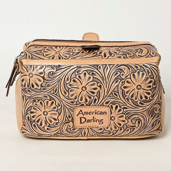 ADBG1312 American Darling Hand-Tooled Leather Jewelry Case -Western Vanity Bag