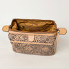 ADBG1312 American Darling Hand-Tooled Leather Jewelry Case -Western Vanity Bag