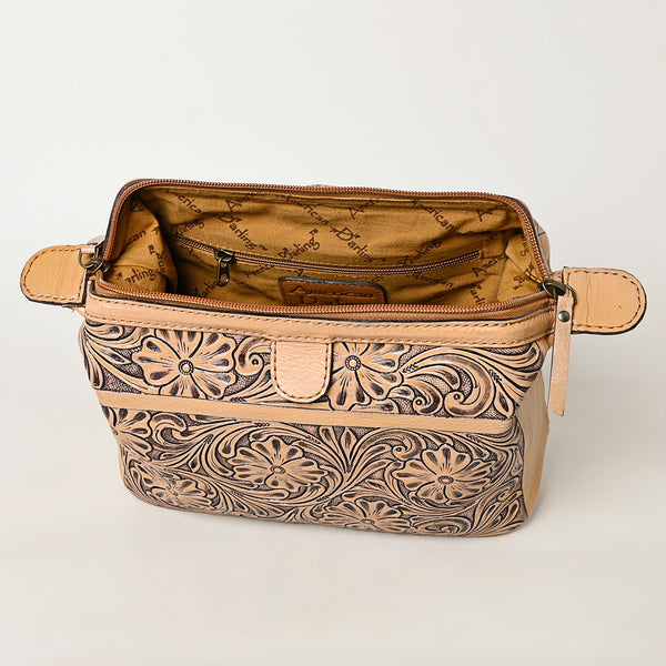 ADBG1312 American Darling Hand-Tooled Leather Jewelry Case -Western Vanity Bag