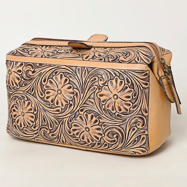 ADBG1312 American Darling Hand-Tooled Leather Jewelry Case -Western Vanity Bag