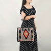 ADBGA464 American Darling Hand Woven Saddle Blanket & Leather Western Tote Bag