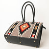 ADBGA464 American Darling Hand Woven Saddle Blanket & Leather Western Tote Bag