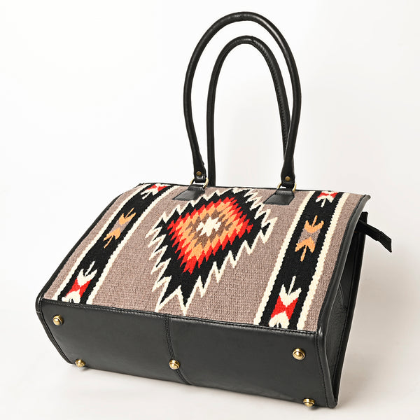 ADBGA464 American Darling Hand Woven Saddle Blanket & Leather Western Tote Bag