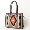 ADBGA464 American Darling Hand Woven Saddle Blanket & Leather Western Tote Bag