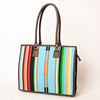 ADBGA464 American Darling Hand Woven Saddle Blanket & Leather Western Tote Bag