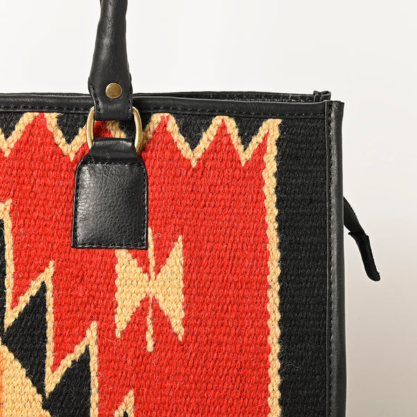 ADBGA464 American Darling Hand Woven Saddle Blanket & Leather Western Tote Bag