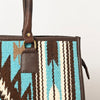 ADBGA464 American Darling Hand Woven Saddle Blanket & Leather Western Tote Bag