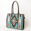 ADBGA464 American Darling Hand Woven Saddle Blanket & Leather Western Tote Bag