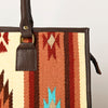 ADBGA464 American Darling Hand Woven Saddle Blanket & Leather Western Tote Bag