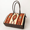 ADBGA464 American Darling Hand Woven Saddle Blanket & Leather Western Tote Bag