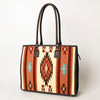 ADBGA464 American Darling Hand Woven Saddle Blanket & Leather Western Tote Bag