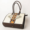 ADBGA464 American Darling Hand Woven Saddle Blanket & Leather Western Tote Bag