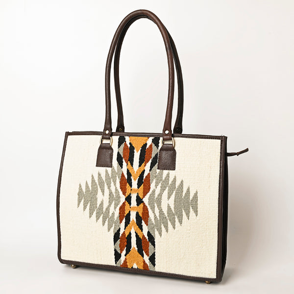 ADBGA464 American Darling Hand Woven Saddle Blanket & Leather Western Tote Bag