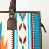 ADBGA464 American Darling Hand Woven Saddle Blanket & Leather Western Tote Bag