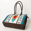 ADBGA464 American Darling Hand Woven Saddle Blanket & Leather Western Tote Bag
