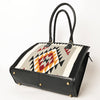 ADBGA464 American Darling Hand Woven Saddle Blanket & Leather Western Tote Bag