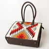 ADBGA464 American Darling Hand Woven Saddle Blanket & Leather Western Tote Bag