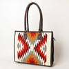 ADBGA464 American Darling Hand Woven Saddle Blanket & Leather Western Tote Bag