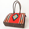 ADBGA464 American Darling Hand Woven Saddle Blanket & Leather Western Tote Bag