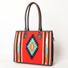 ADBGA464 American Darling Hand Woven Saddle Blanket & Leather Western Tote Bag