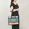 ADBGA464 American Darling Hand Woven Saddle Blanket & Leather Western Tote Bag