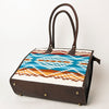 ADBGA464 American Darling Hand Woven Saddle Blanket & Leather Western Tote Bag