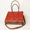 ADBG1317 American Darling Hand-Tooled Genuine Leather Western Crossbody Tote Bag