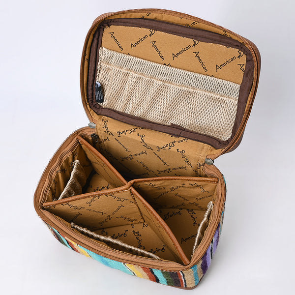 ADBG1320 American Darling Hand-Woven Saddle Blanket & Genuine Leather Western Jewelry Case