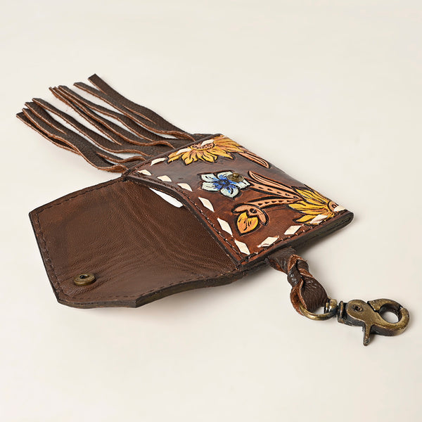 ADBGA466 American Darling Hand Tooled Leather Fringe Coin Purse Western Wallet