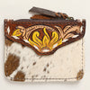 ADBGA470 American Darling Hair-On Cowhide Hand Tooled Leather Western Coin Purse