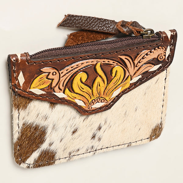 ADBGA470 American Darling Hair-On Cowhide Hand Tooled Leather Western Coin Purse