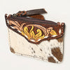ADBGA470 American Darling Hair-On Cowhide Hand Tooled Leather Western Coin Purse
