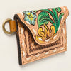 ADBGA471 American Darling Hand Tooled Floral Carved Leather Coin Purse Western