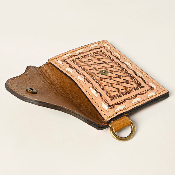 ADBGA471 American Darling Hand Tooled Floral Carved Leather Coin Purse Western