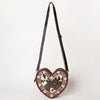 ADBGA476 American Darling Hair-On Cowhide Leather Canteen Bag Floral Carved