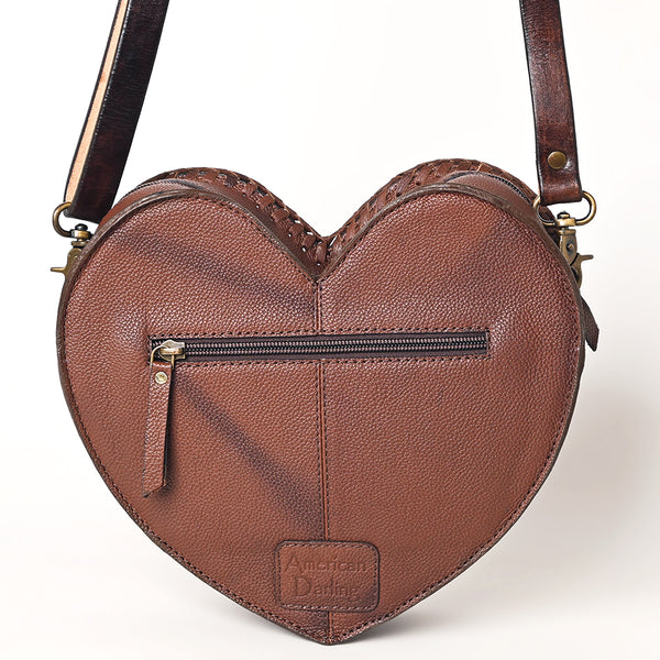 ADBGA476 American Darling Hair-On Cowhide Leather Canteen Bag Floral Carved