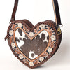 ADBGA476 American Darling Hair-On Cowhide Leather Canteen Bag Floral Carved