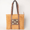 ADBGA479 American Darling Genuine Suede Leather Hand Tooled Floral Carved Tote Bag Western Purse