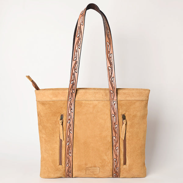 ADBGA479 American Darling Genuine Suede Leather Hand Tooled Floral Carved Tote Bag Western Purse