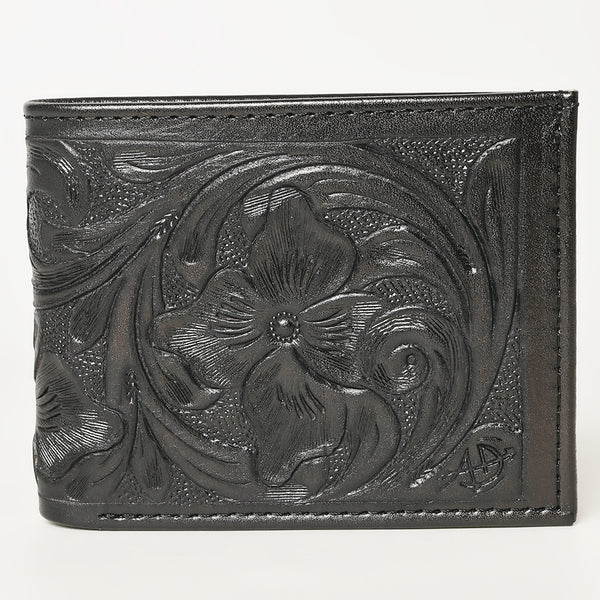 ADBG1236 American Darling Hand Tooled Leather Bifold Wallet -Floral Carved Purse