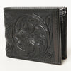 ADBG1236 American Darling Hand Tooled Leather Bifold Wallet -Floral Carved Purse