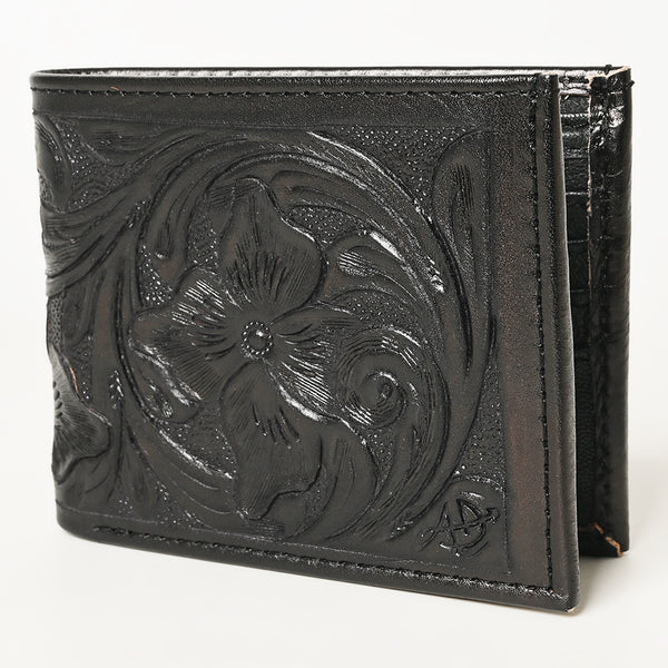 ADBG1236 American Darling Hand Tooled Leather Bifold Wallet -Floral Carved Purse