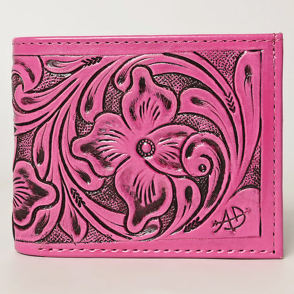 ADBG1236 American Darling Hand Tooled Leather Bifold Wallet -Floral Carved Purse