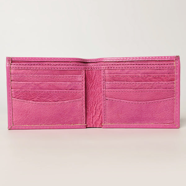 ADBG1236 American Darling Hand Tooled Leather Bifold Wallet -Floral Carved Purse