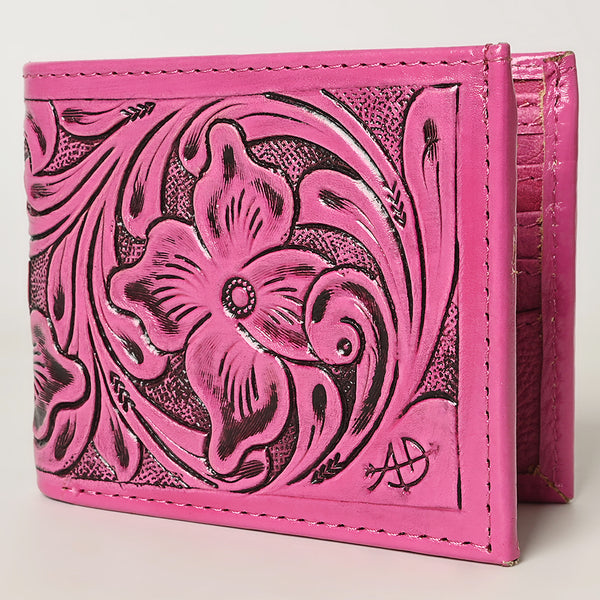 ADBG1236 American Darling Hand Tooled Leather Bifold Wallet -Floral Carved Purse