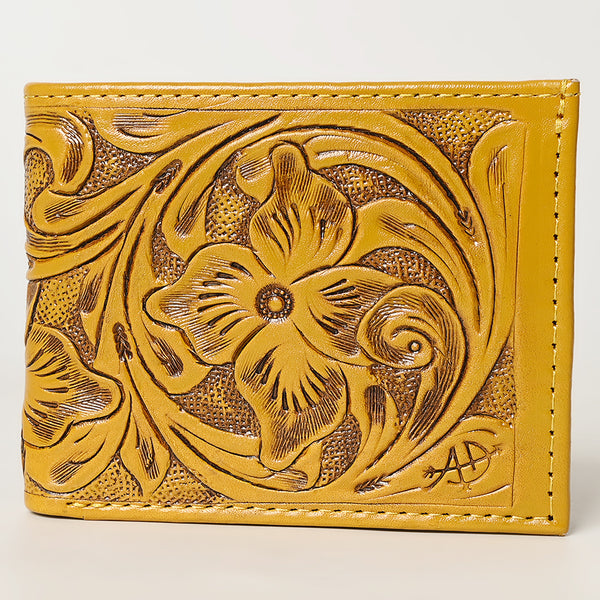 ADBG1236 American Darling Hand Tooled Leather Bifold Wallet -Floral Carved Purse