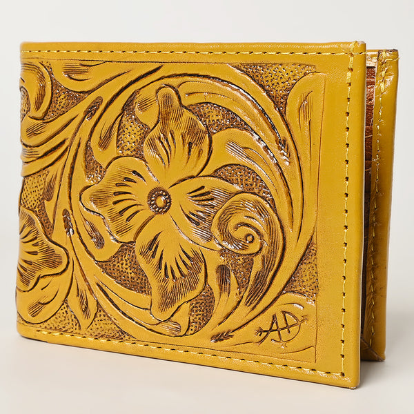 ADBG1236 American Darling Hand Tooled Leather Bifold Wallet -Floral Carved Purse