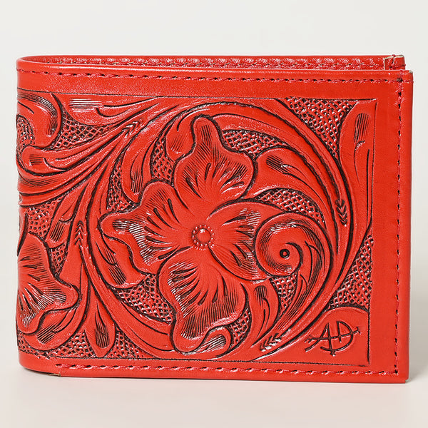 ADBG1236 American Darling Hand Tooled Leather Bifold Wallet -Floral Carved Purse