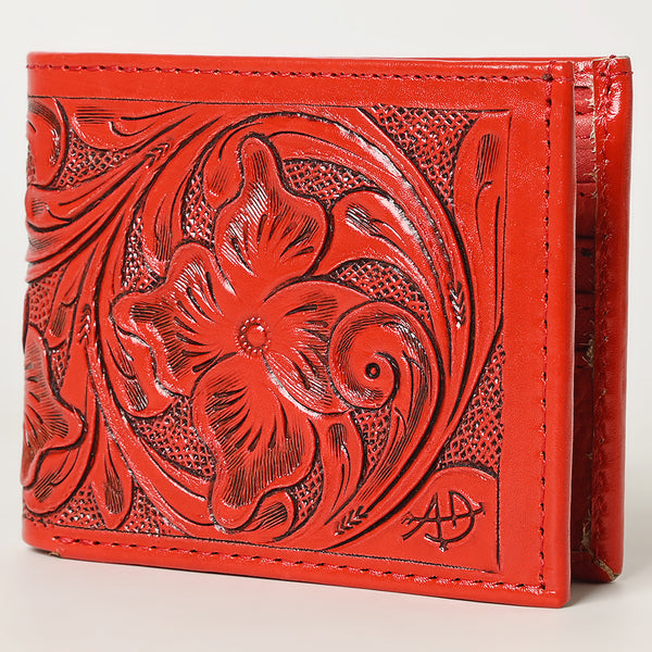 ADBG1236 American Darling Hand Tooled Leather Bifold Wallet -Floral Carved Purse