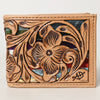 ADBG1236 American Darling Hand Tooled Leather Bifold Wallet -Floral Carved Purse